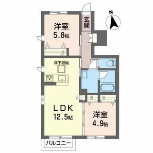 グレディシアA【1階】の間取り
