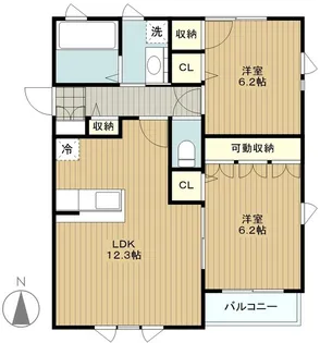 ソルクレストS【2階】の間取り