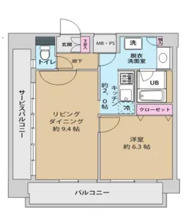 UURコート錦糸町【14階】の間取り