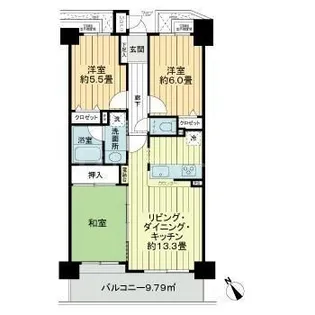 ライオンズマンション本八幡第2【5階】の間取り