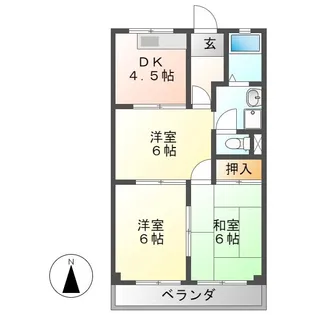 サンリバーハイツ【3階】の間取り