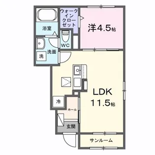 ラルジュA【1階】の間取り
