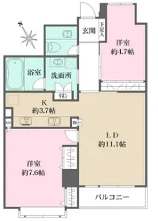 プレステージ祐天寺【4階】の間取り