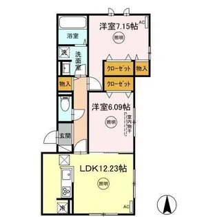 アルカコンネ コスモス【1階】の間取り