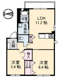 スカイタウン・セノ B棟【2階】の間取り