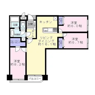 宝生ハイツ【3階】の間取り