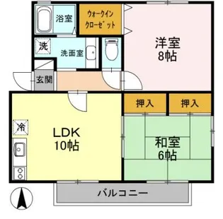クレセント【1階】の間取り