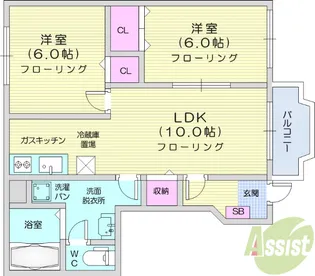 サンフローラ【1階】の間取り