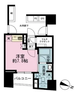 リビオレゾン千代田岩本町ルジェンテ【9階】の間取り