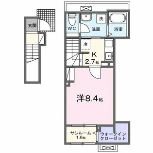 ピンズ下関I【2階】の間取り