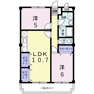 第2シャトーふじ【2階】の間取り