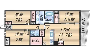 ファイブレジデンス西緑丘【3階】の間取り