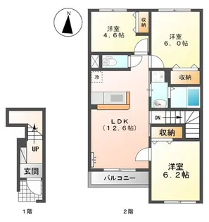 ウイングコート 中原【2階】の間取り