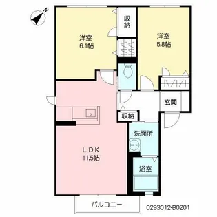 エスベランサ 弐番館【2階】の間取り