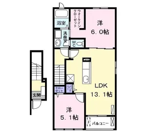 サンヒルズ小本【2階】の間取り
