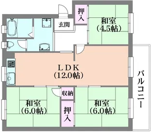 高倉台2-1団地11号棟【5階】の間取り