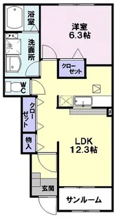 セレーノ尾花沢I【1階】の間取り