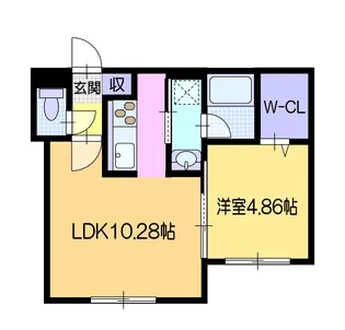シエル麻生【4階】の間取り