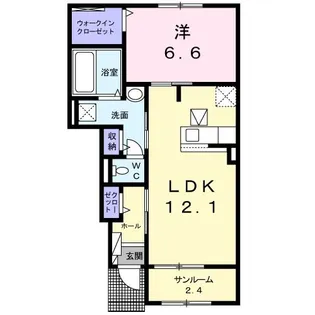 クリスタルドミ-ル II【1階】の間取り