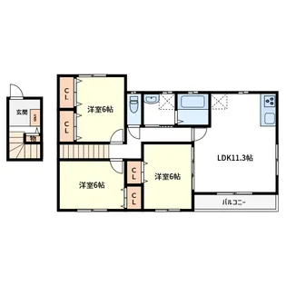 コンフォート上野山【2階】の間取り