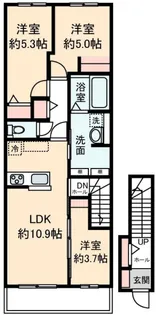AI Grandir獅子ヶ谷【2階】の間取り