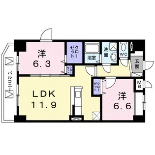 スカイヒルズ【8階】の間取り
