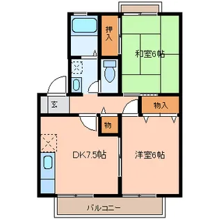 PARCROSETTEV番館【2階】の間取り