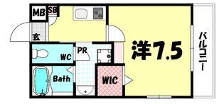 ワコーレヴィータ魚崎北町【3階】の間取り