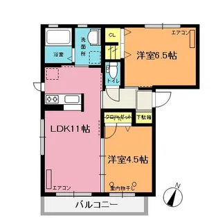 サンヴァリエあずまF棟【2階】の間取り