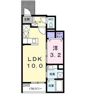 フルール デ シャーン【1階】の間取り