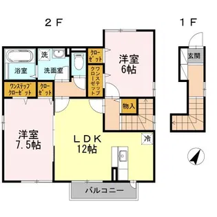 エスコートみなみ B棟【2階】の間取り