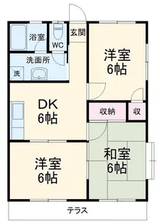 矢部ハイツ B棟【1階】の間取り