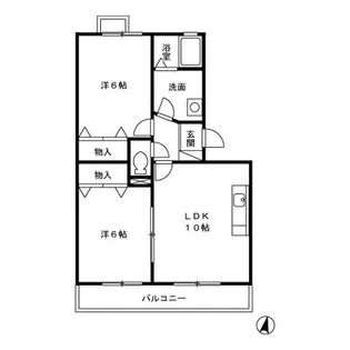 フォレストヒルズ B【1階】の間取り