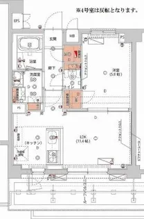 ハーモニーレジデンス神楽坂ヒルズsecond【6階】の間取り