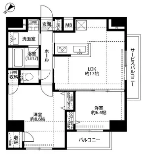 プレール・ドゥーク板橋【14階】の間取り