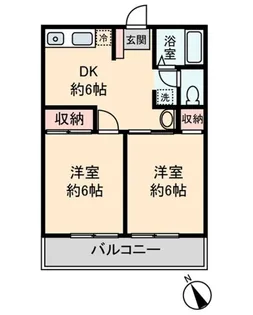 シティハイム栄コーポB【2階】の間取り