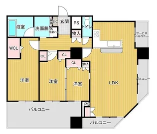 D’グランフォート熊本タワー【23階】の間取り