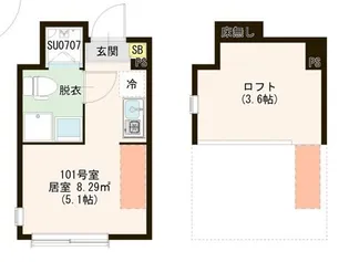 ハーモニーテラス仲宿V【1階】の間取り