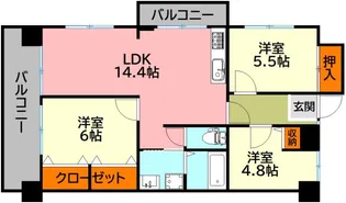 グリーンハイツ足立【4階】の間取り