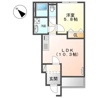カーサ・フェリーチェ香西【1階】の間取り