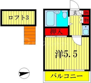レオパレスARTS【2階】の間取り