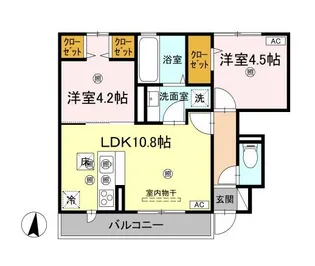 愛媛県新居浜市一宮町1【アパート】の間取り
