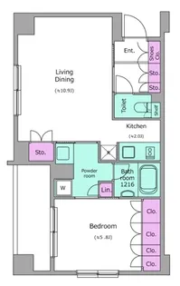 レジディア月島【2階】の間取り