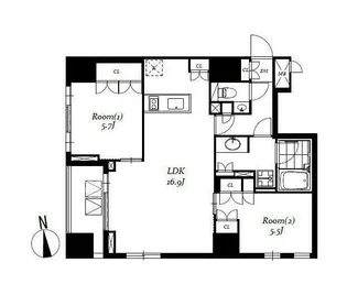 レジディア日本橋馬喰町III【2階】の間取り