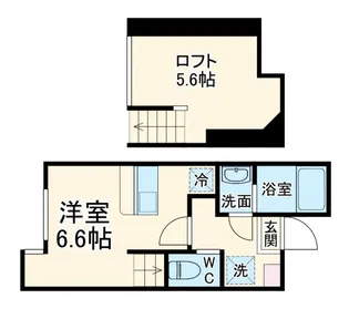 ハーミットクラブハウスルペ【1階】の間取り