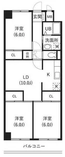 グリーンパーク北葛西【3階】の間取り