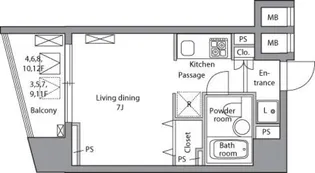 レジディア神田岩本町【7階】の間取り