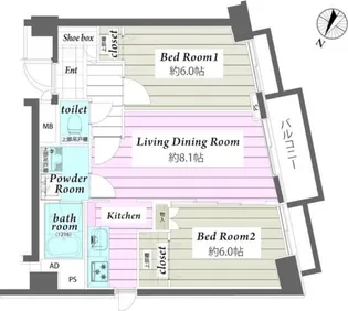東京都品川区大井1【マンション】の間取り