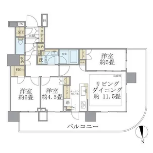 HARUMI FLAG PARK VILLAGE T棟(晴海フラッグパ【12階】の間取り