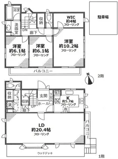 神奈川県横浜市磯子区森4【一戸建】の間取り